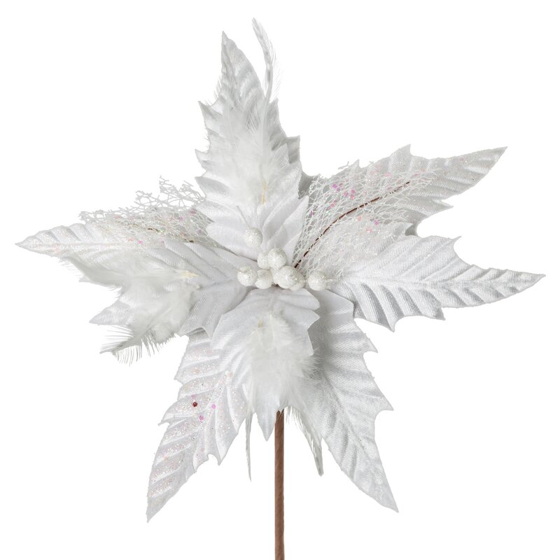 KWIAT ŚWIĄTECZNY 226 O 30 CM BIAŁY