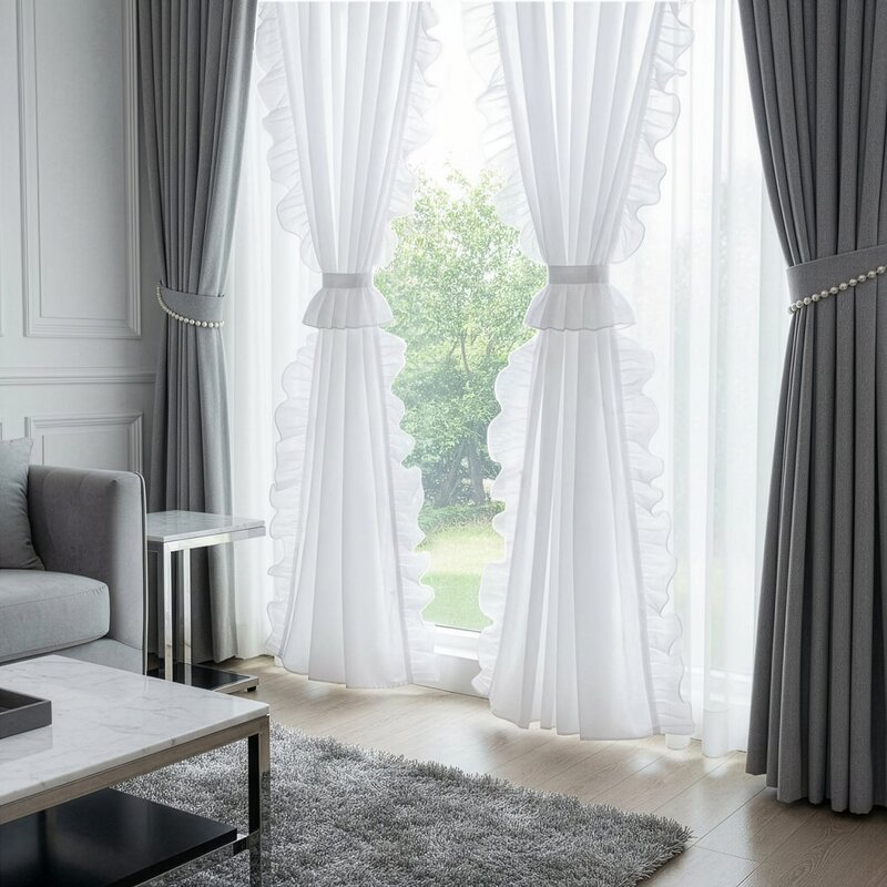 Firana gotowa biała 140 x 270 cm – rozprasza światło