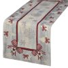 Obrus gobelinowy świąteczny popielaty 40x100 cm – odporny na plamy