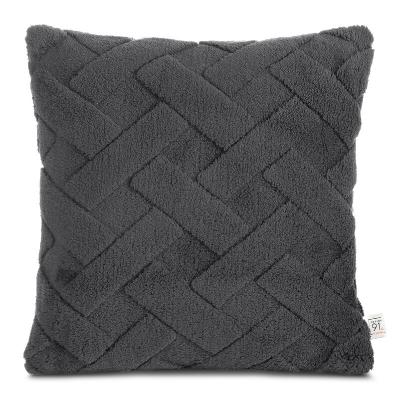 Poszewka flano stalowa 45 x 45 cm – doda przytulności