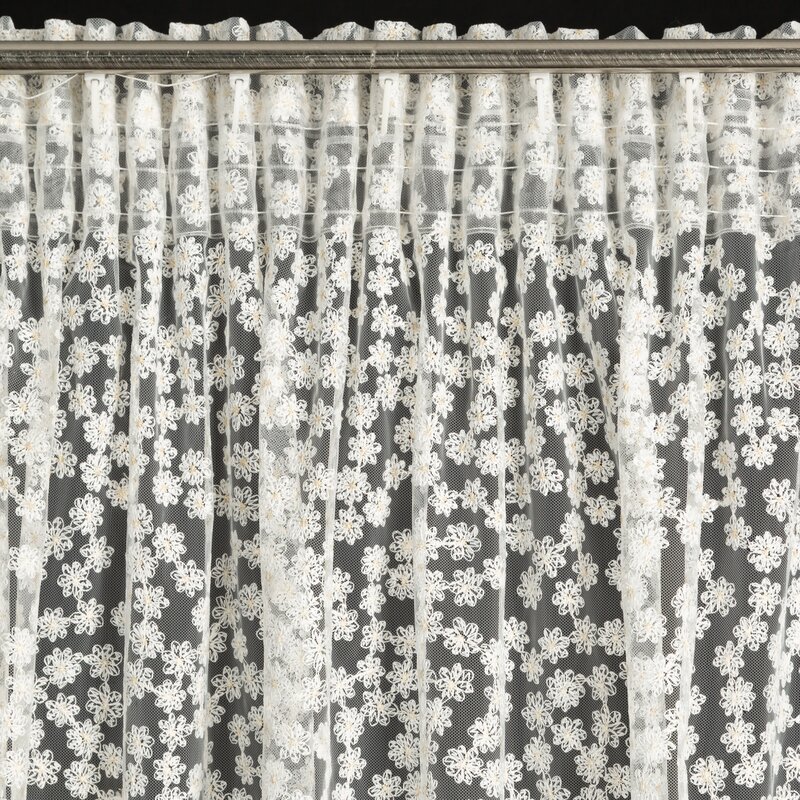 FIRANA GOTOWA DAISY NA TAŚMIE 130 X 270 CM BIAŁY
