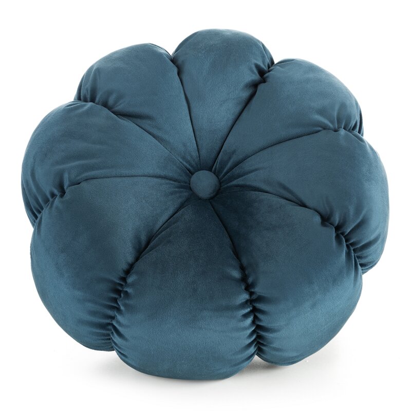 Poszewka dekoracyjna Flower niebieska O 37 cm – miękka w dotyku