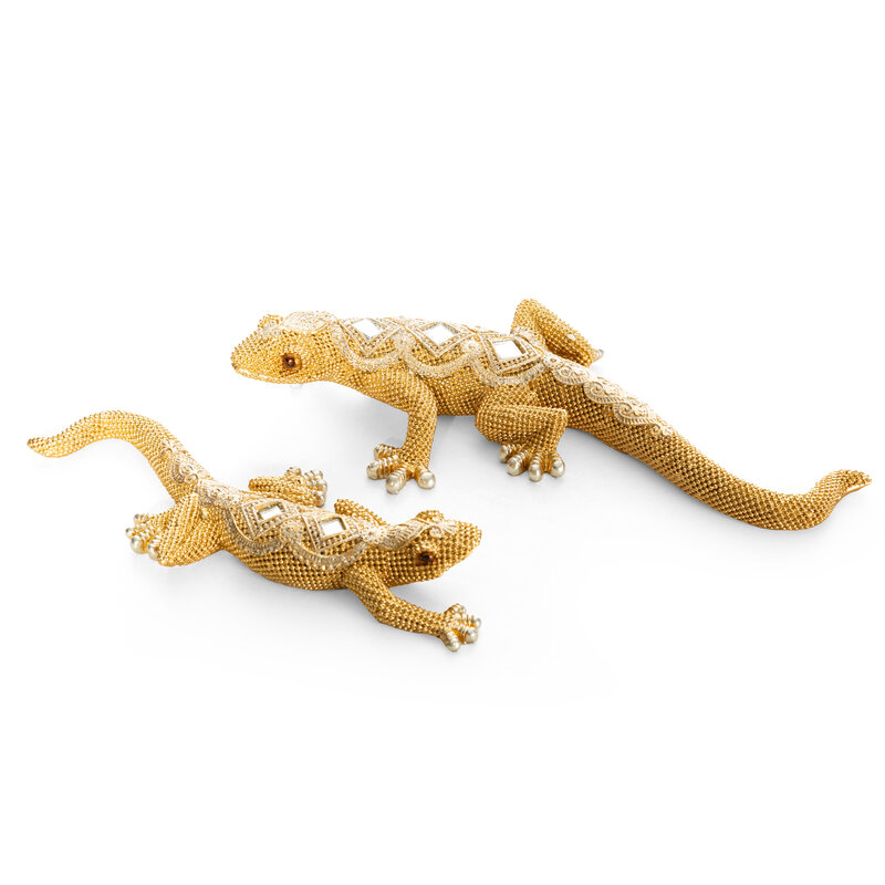 Figurka ceramiczna GATOS złota 25 x 11 x 5 cm – doda blasku wnętrzu