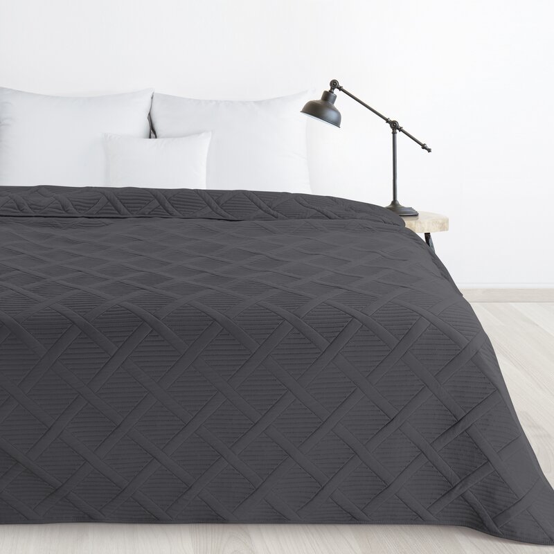 Narzuta microfibra Alara5 stalowa 200 x 220 cm – łatwa w pielęgnacji