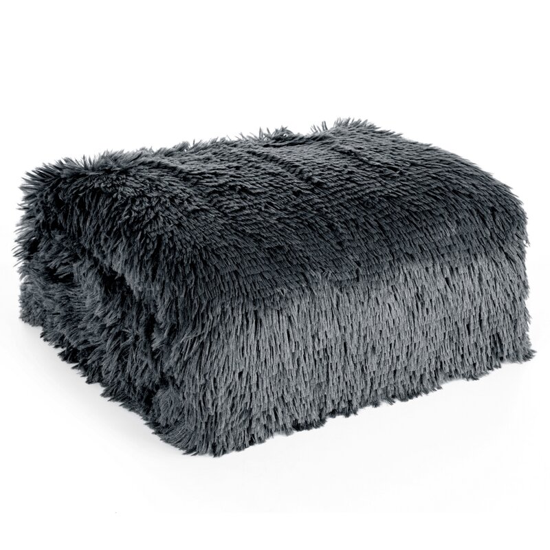 Koc włochacz D91 stalowy 150 x 200 cm – otuli ciepłem