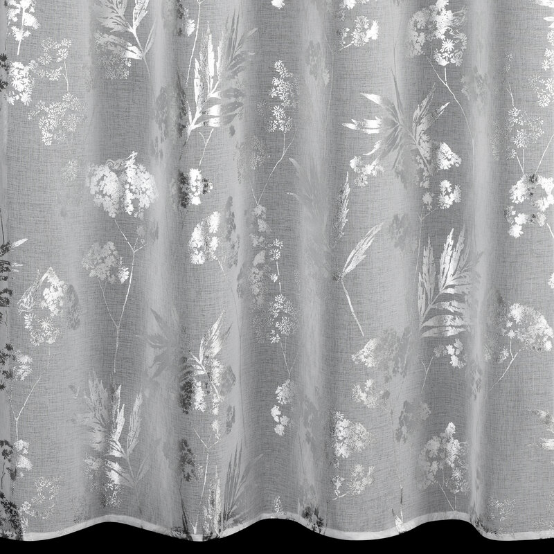 Firana gotowa biała 140 x 250 cm – z błyszczącym nadrukiem