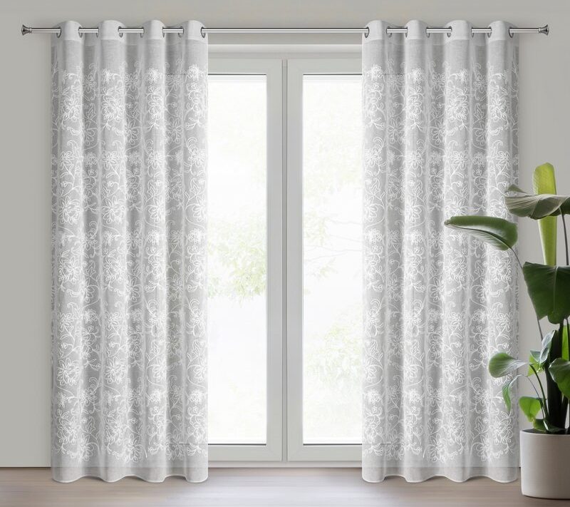 Zasłona gotowa Lily biała 140 x 250 cm – rozjaśnia wnętrze