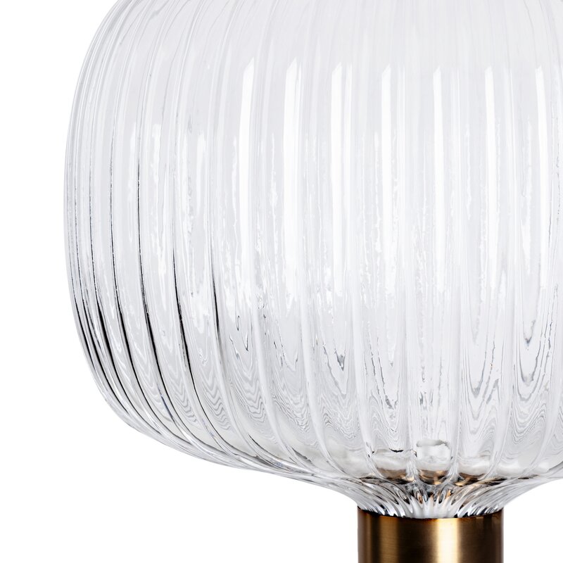 Lampa stołowa Luka biała 32 X 65 cm – marmur i szkło ryflowane