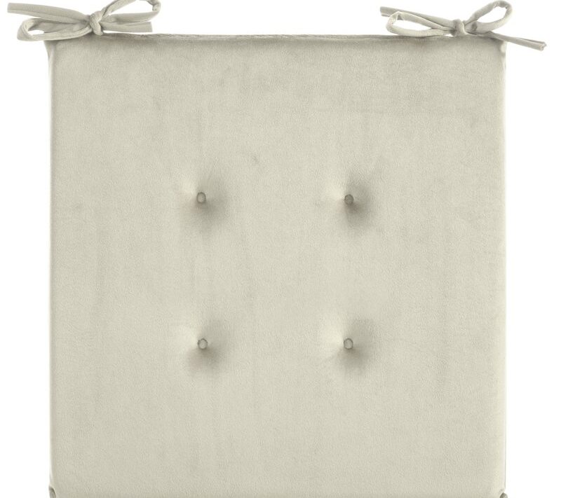 Siedzisko Velvet kremowe 40x40x3 cm – miękkie i stylowe