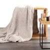 Koc flanelowy Caro kremowy 170 x 210 cm – przyjemny w dotyku