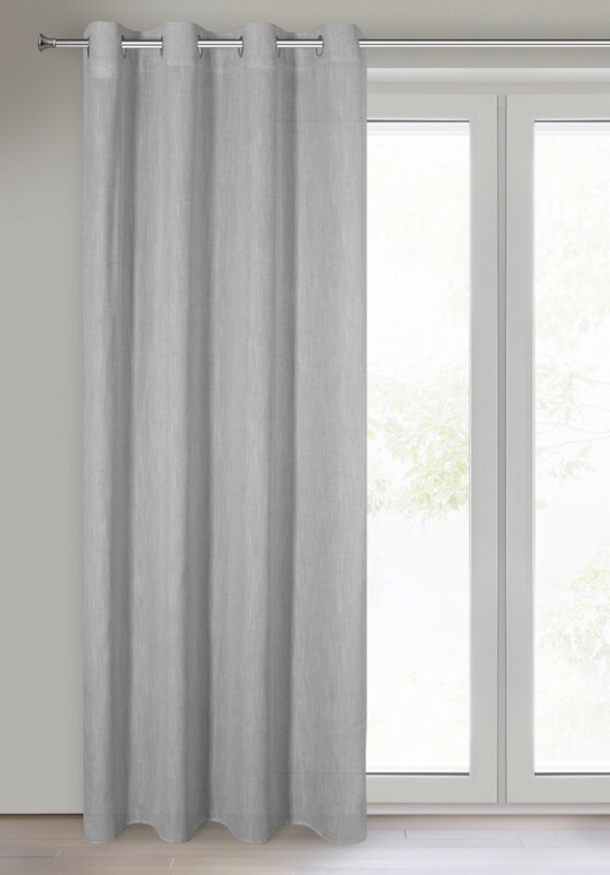 Zasłona gotowa srebrna 140 x 250 cm – zaciemniająca i stylowa
