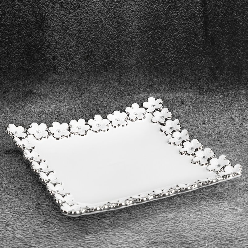 PATERA DEKORACYJNA ARIANA (01) 25 X 25 X 3 CM BIAŁY