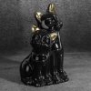 Figurka ceramiczna z kotami czarna 14 x 12 x 22 cm – idealna na prezent
