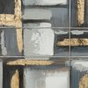 Obraz ręcznie malowany geometryczny stalowy 60 X 60 CM – ze złotymi detalami