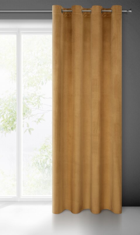 Zasłona gotowa miodowa 140 x 250 cm – subtelnie zaciemnia