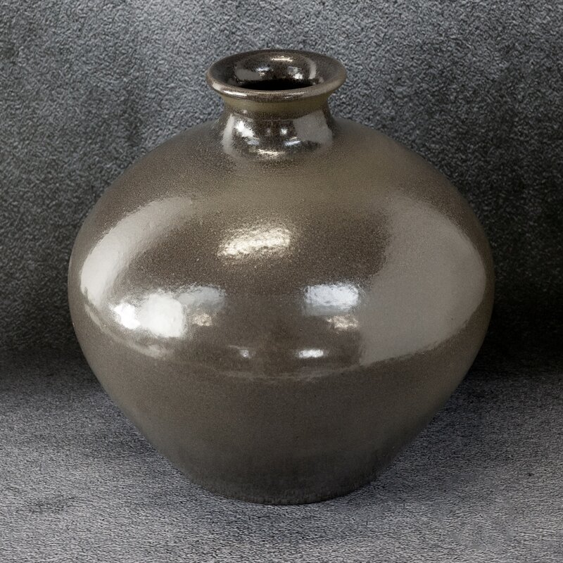 WAZON DEKORACYJNY NYLA (02) O 28 X 26 CM CIEMNOBRĄZOWY