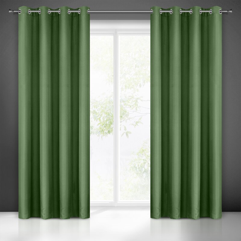 Zasłona gotowa Adore ciemnozielona 140 X 250 CM – miękka faktura