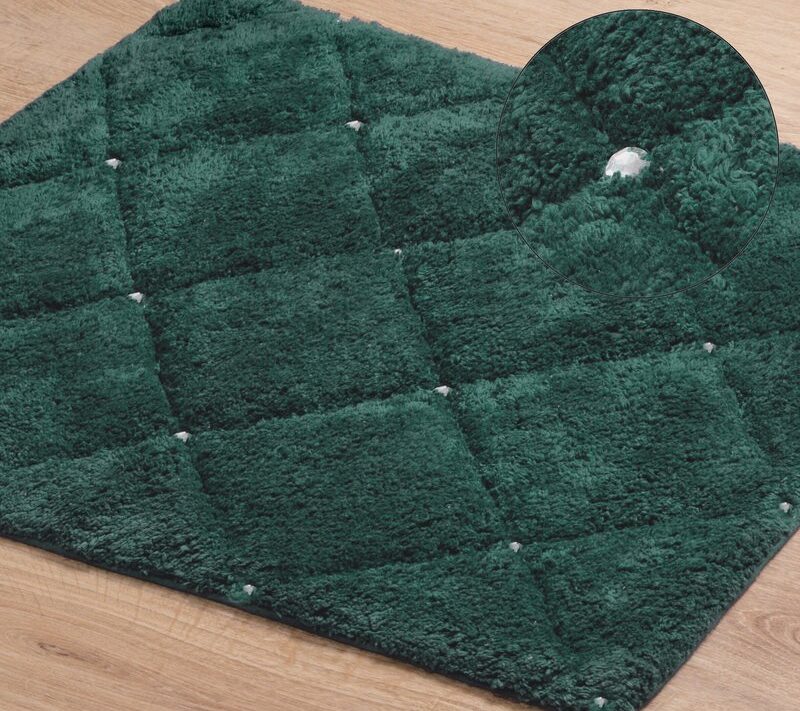 Dywanik łazienkowy Chic ciemnozielony 60 x 90 cm – miękki i puszysty
