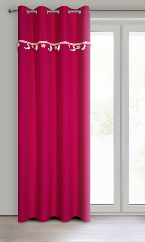 Zasłona gotowa Moon amarantowa 140 x 250 cm – ożywi pokój dziecka