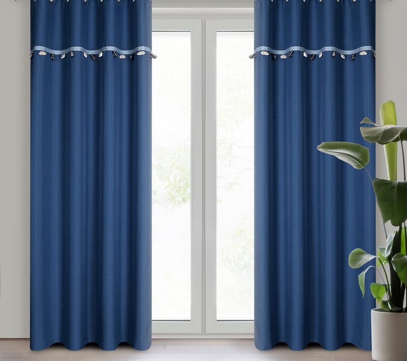 Zasłona gotowa Car 2 ciemnoniebieska 140 x 250 cm – zaciemnia pokój