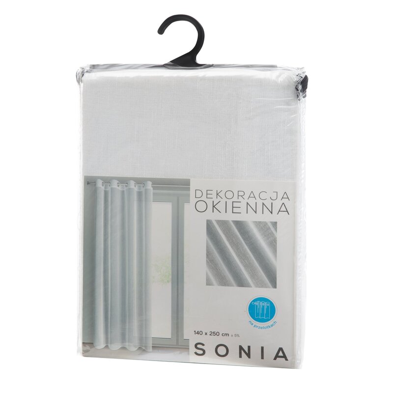 Firana gotowa Sonia biała 140 x 250 cm – rozjaśnia wnętrze