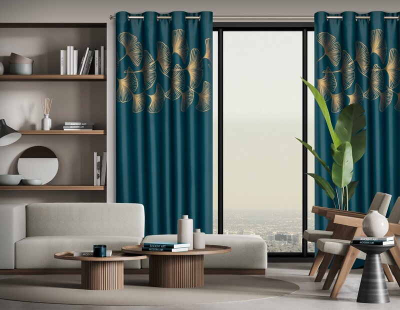 ZASŁONA GOTOWA HARMONY 140 X 250 CM CIEMNOTURKUSOWY
