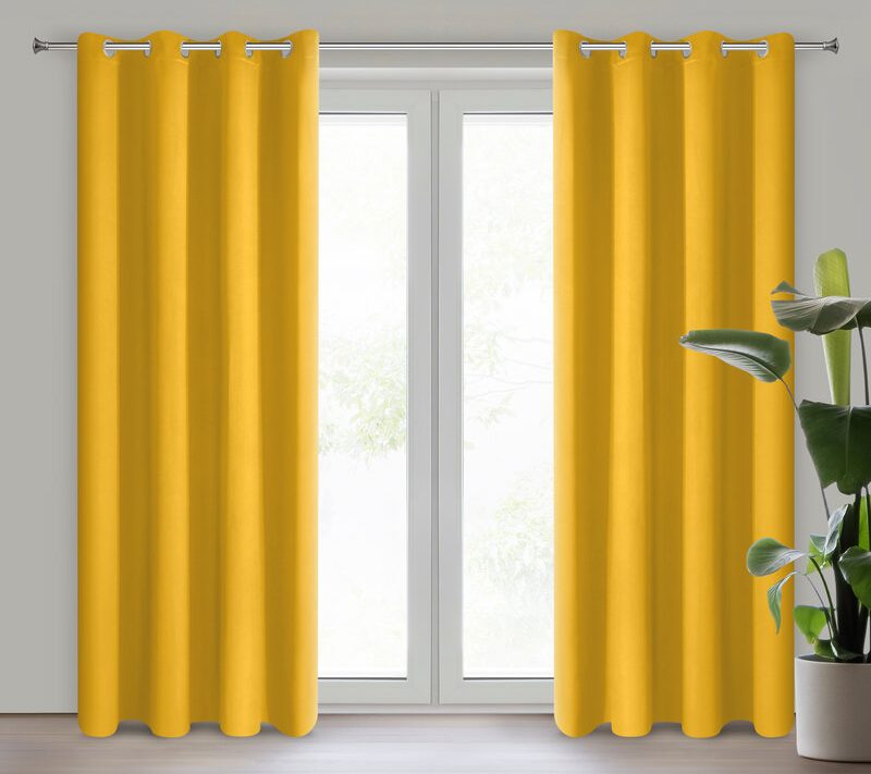 Zasłona gotowa Logan musztardowa 135 X 250 CM – zapewniająca prywatność