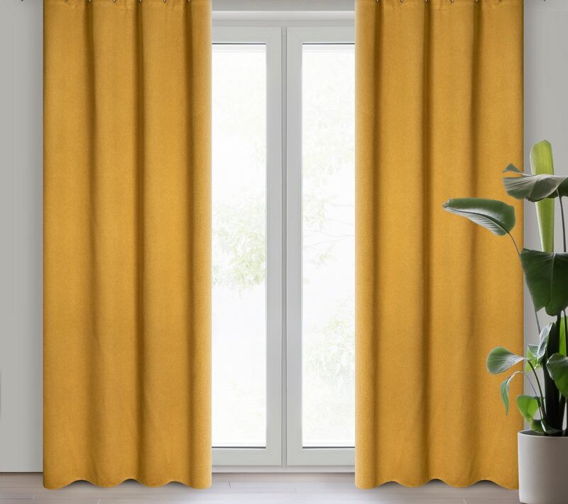 Zasłona gotowa Amaro miodowa 140 X 250 cm – skutecznie zaciemnia