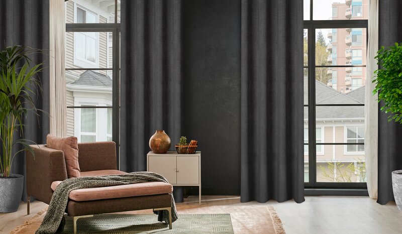 Zasłona gotowa Eliza czarna 140 X 250 cm – welwetowa do salonu