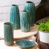 Wazon ceramiczny Rea zielony fi 12 x 28 cm – na susze i kwiaty