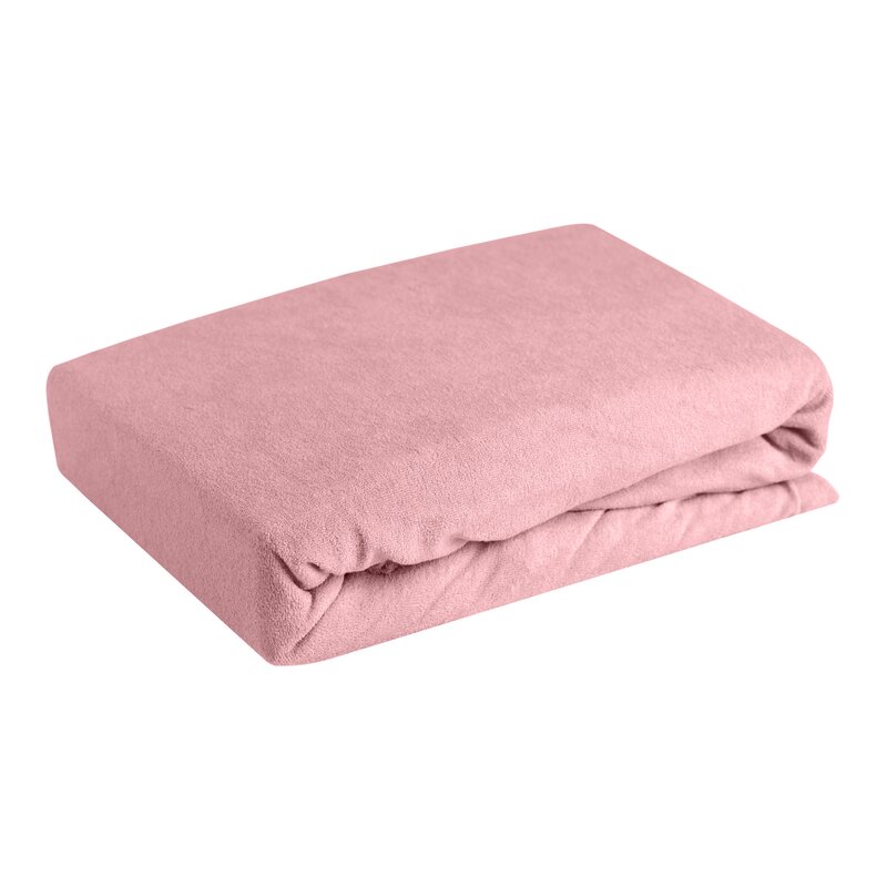 Prześcieradło frotte pudrowy róż 140x200 cm – miękkie i otulające