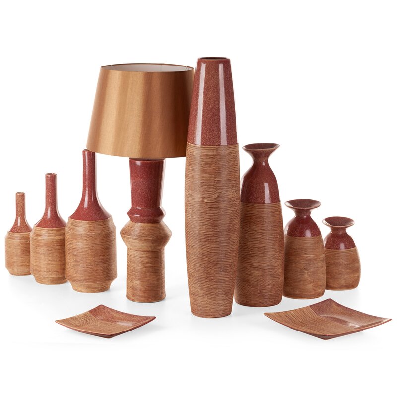 Wazon ceramiczny Elda czerwony fi 12 x 29 cm – na susze i kwiaty
