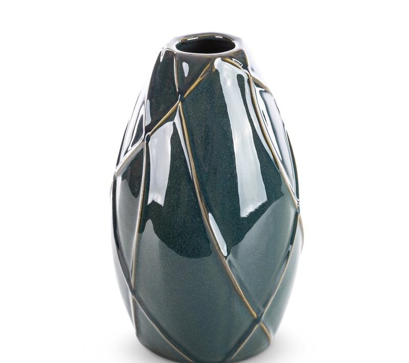 Wazon ceramiczny TEO turkusowy fi 17 x 27 cm – na susze i kwiaty