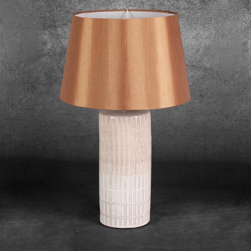 Lampa stołowa EDNA kremowa fi 33 x 56 cm – tworzy nastrój