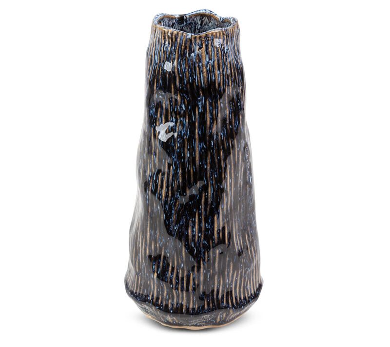 Wazon ceramiczny Alda granatowy 14 x 28 cm – do salonu i gabinetu