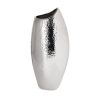 Wazon ceramiczny Erna srebrny 20 x 13 x 46 cm – na suszone kwiaty