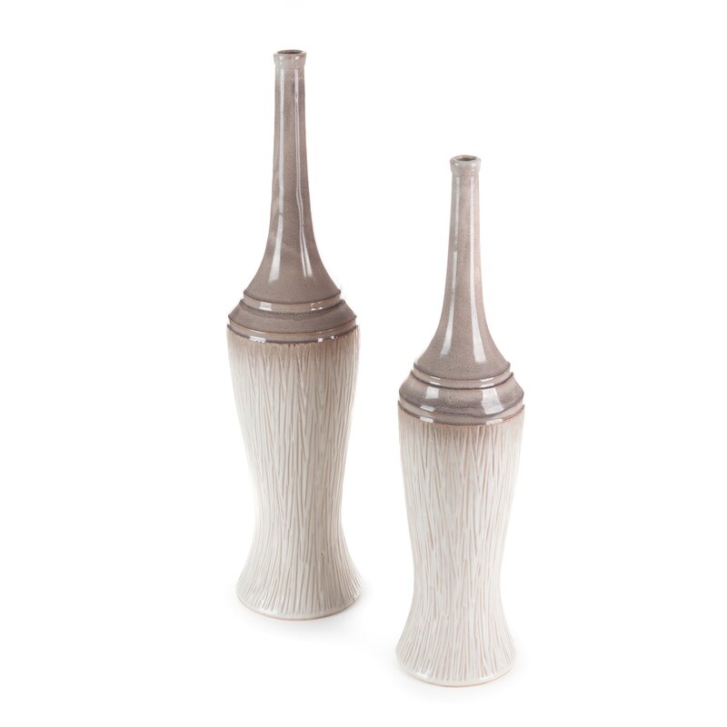 Wazon ceramiczny Rosina kremowy fi 18 x 76 cm – na susze i kwiaty