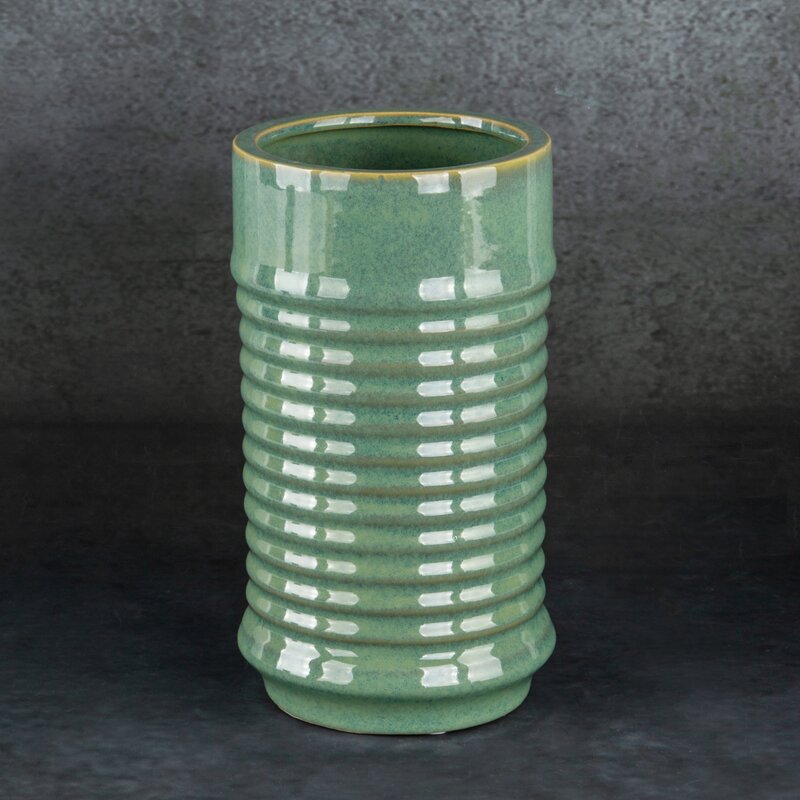 Wazon ceramiczny Sami zielony fi 15 x 26 cm – na suszone kwiaty