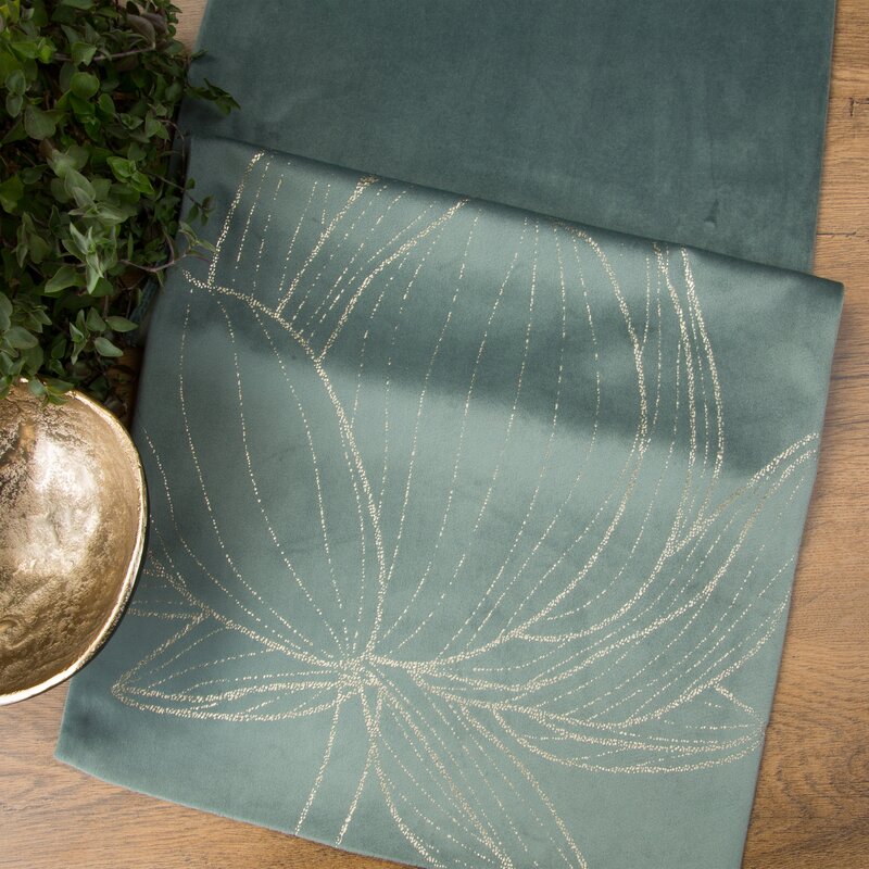 Obrus błyszczący Blink 12 ciemnomiętowy 35 x 140 cm – stylowy dodatek