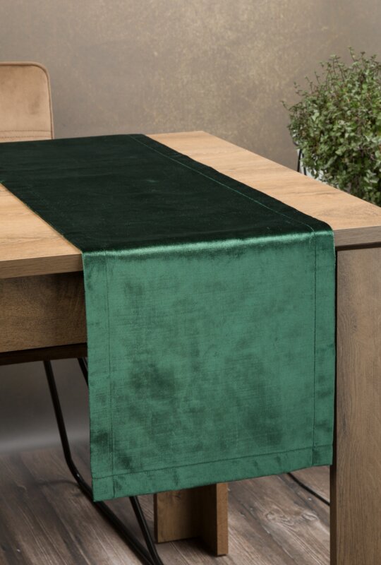 OBRUS ROYAL 1 35 X 180 CM CIEMNOZIELONY