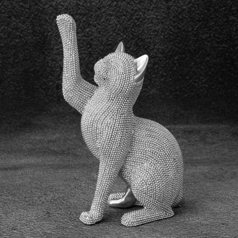 Figurka ceramiczna Eldo srebrna 14 x 8 x 22 cm – doda blasku wnętrzu