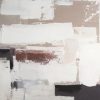 Obraz ręcznie malowany abstrakcyjny kremowy 80 X 80 CM – dla nowoczesnych wnętrz