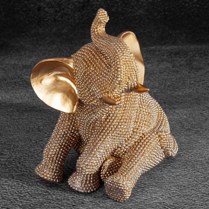 Figurka dekoracyjna ELDO złota 14 X 12 X 18 CM – symbol szczęścia