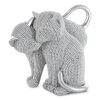 Figurka ceramiczna ELDO srebrna 12 X 5 X 11 cm – z imitacją kryształków