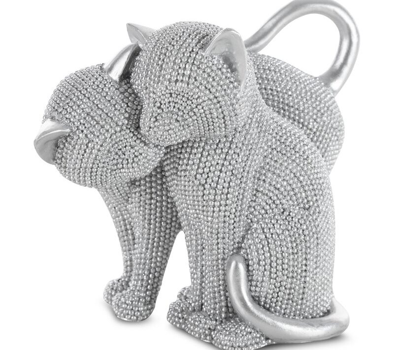 Figurka ceramiczna Eldo srebrna 16 x 10 x 13 cm – doda blasku wnętrzu
