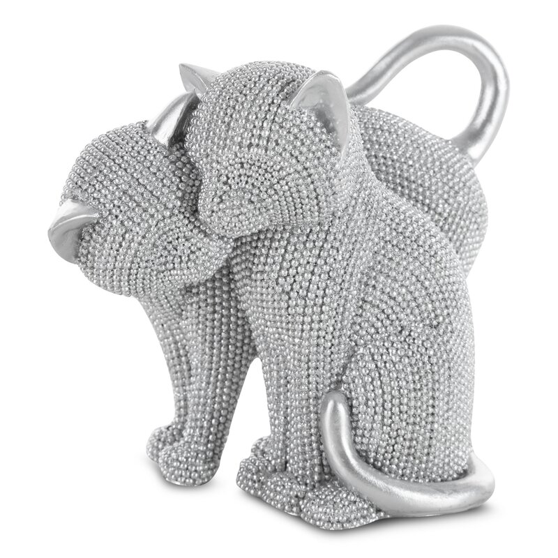 Figurka ceramiczna Eldo srebrna 16 x 10 x 13 cm – doda blasku wnętrzu