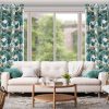 Zasłona gotowa Davos biała 140 x 250 cm – z botanicznym wzorem