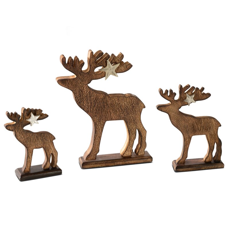 FIGURKA ŚWIATECZNA D18 25 X 5 X 33 CM BRĄZOWY