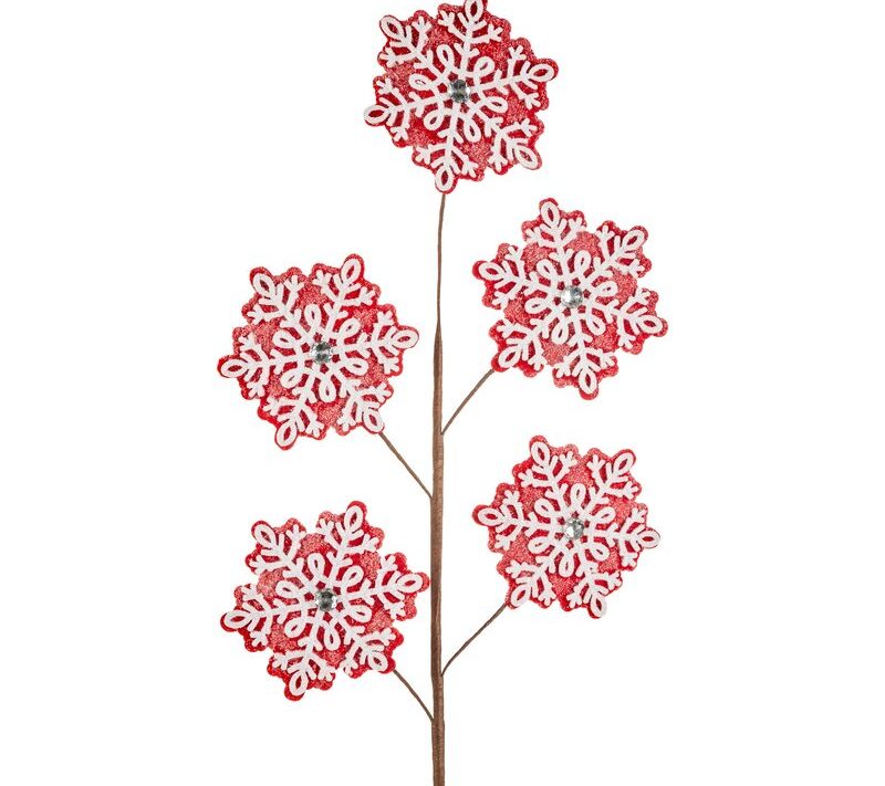 Gałązka świąteczna dekoracyjna czerwona 30 x 68 cm – idealna dekoracja