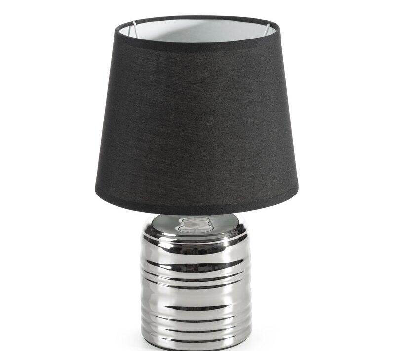 Lampa stołowa czarna O 18 x 28 cm – tworzy przytulny nastrój